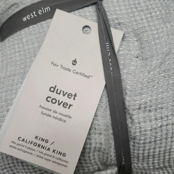 ❤️BUY 2 GET 1 FREE West Elm Flax Linen Waffle Duvet Cover, King & Full/Queen - Picture 1 of 12